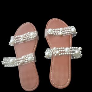Elegant Pearl-Embellished Women's Sandals